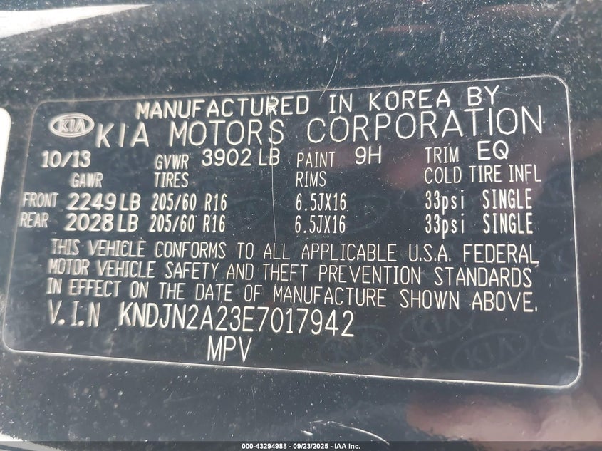 2014 KIA SOUL KNDJN2A23E7017942