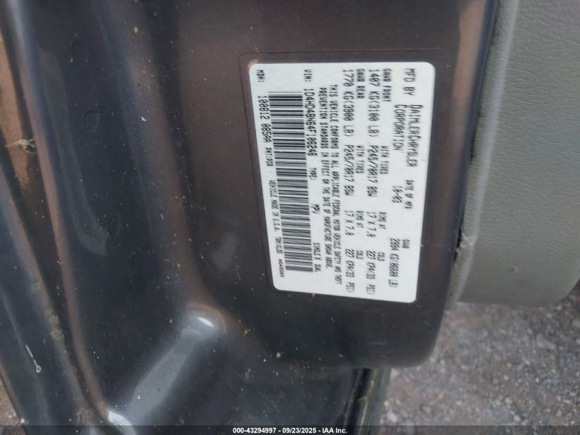 2004 Dodge Durango Slt VIN: 1D4HD48N64F106246 Lot: 43294997