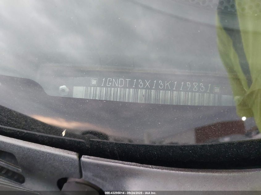 2003 Chevrolet Blazer Ls VIN: 1GNDT13X13K119831 Lot: 43295014