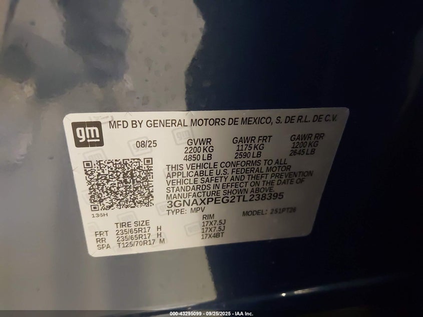 2026 CHEVROLET EQUINOX AWD LT 3GNAXPEG2TL238395