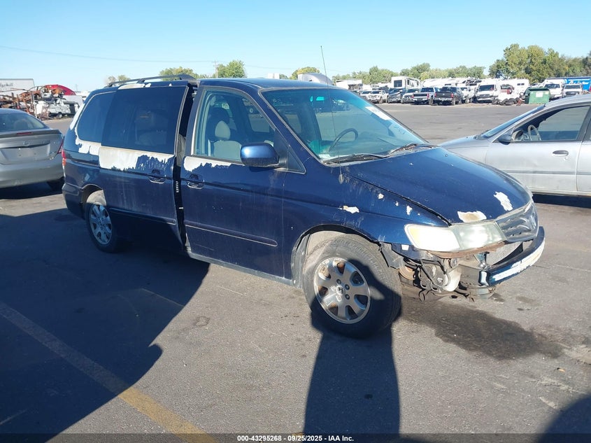 2003 Honda Odyssey Ex-L blue van gasoline 5FNRL18983B055079 photo #1
