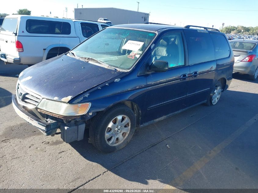 2003 Honda Odyssey Ex-L blue van gasoline 5FNRL18983B055079 photo #3