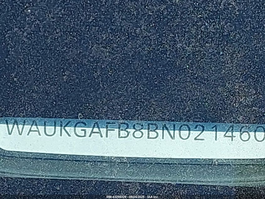 2011 Audi A6 3.0 Premium VIN: WAUKGAFB8BN021460 Lot: 43295329