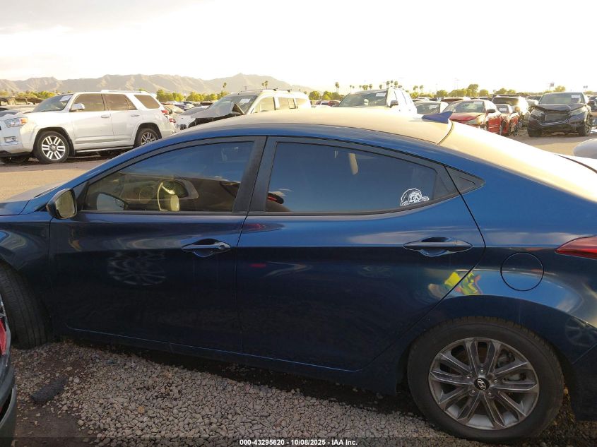 2016 Hyundai Elantra Se VIN: KMHDH4AE2GU619029 Lot: 43295620