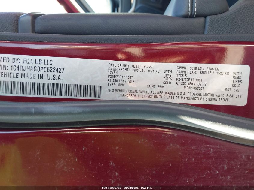 2023 Jeep Grand Cherokee Laredo 4X4 VIN: 1C4RJHAG0PC622427 Lot: 43295755