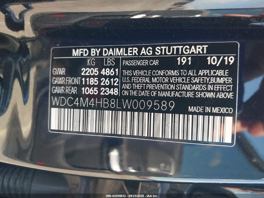 2020 MERCEDES-BENZ GLB 250 4MATIC - WDC4M4HB8LW009589