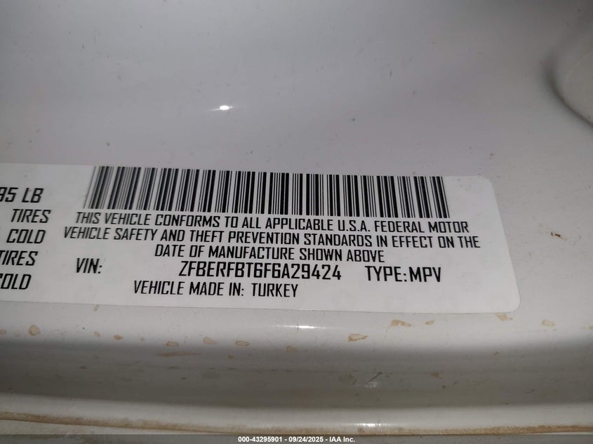 2015 RAM PROMASTER CITY TRADESMAN SLT - ZFBERFBT6F6A29424