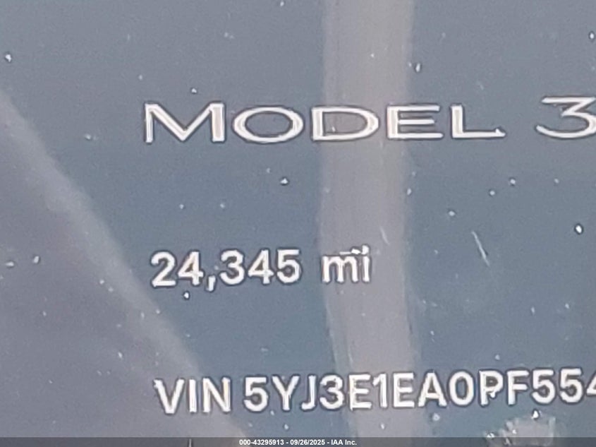 2023 Tesla Model 3 Rear-Wheel Drive VIN: 5YJ3E1EA0PF554110 Lot: 43295913