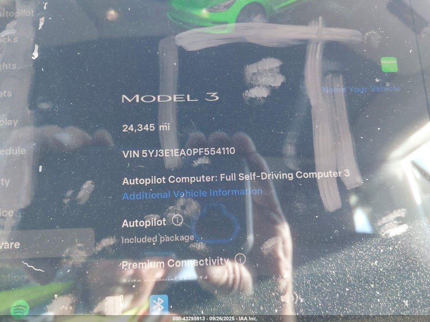 2023 Tesla Model 3 Rear-Wheel Drive VIN: 5YJ3E1EA0PF554110 Lot: 43295913