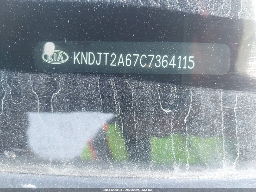 2012 Kia Soul + VIN: KNDJT2A67C7364115 Lot: 43296083