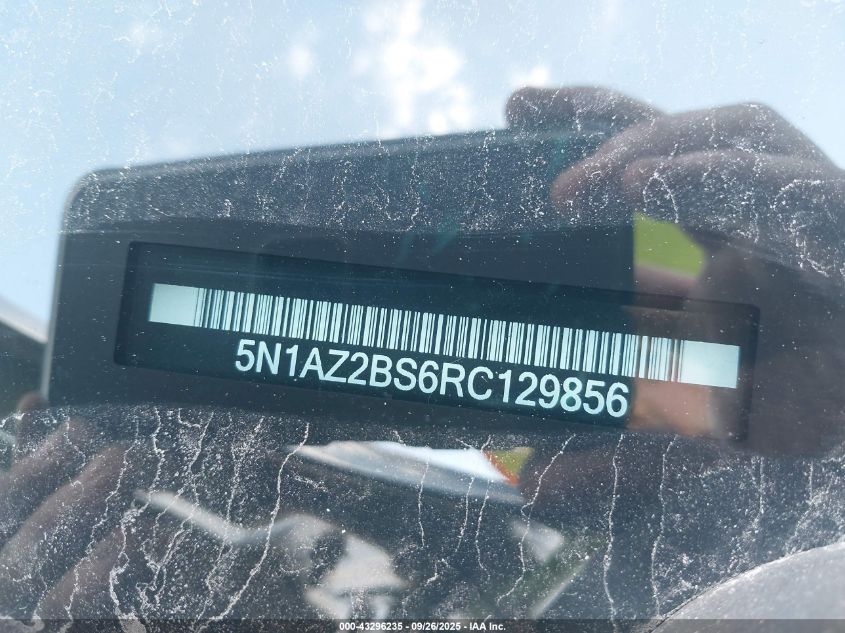 2024 Nissan Murano Sv Intelligent Awd VIN: 5N1AZ2BS6RC129856 Lot: 43296235