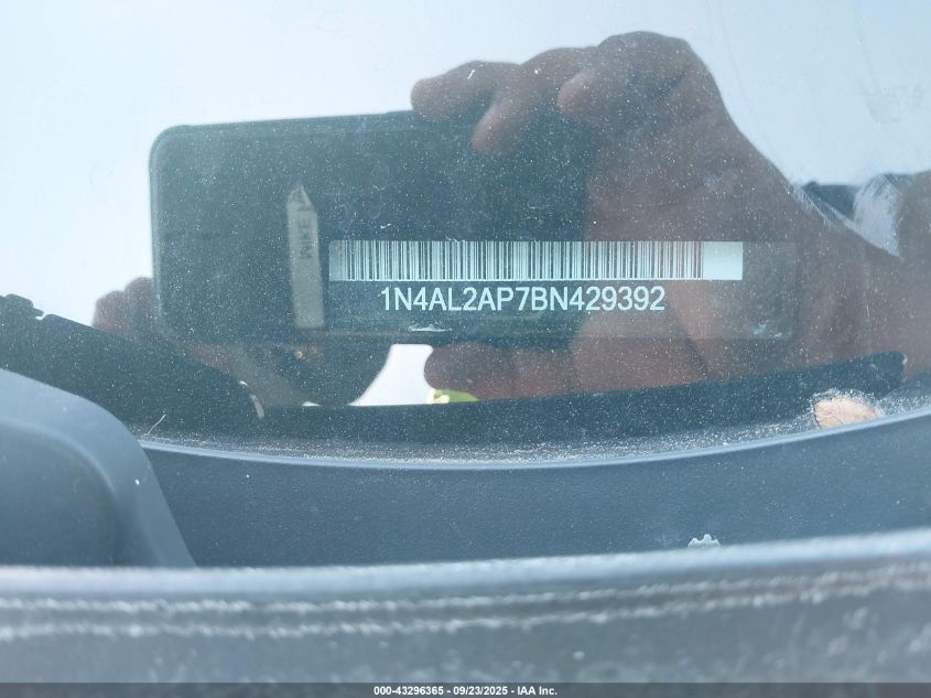 2011 Nissan Altima 2.5 S VIN: 1N4AL2AP7BN429392 Lot: 43296365