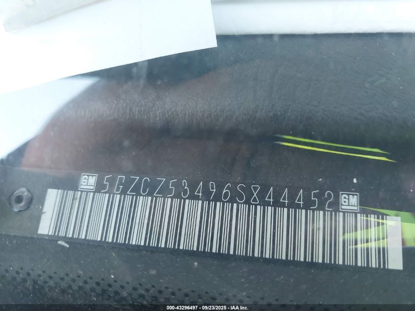 2006 Saturn Vue V6 VIN: 5GZCZ53496S844452 Lot: 43296497