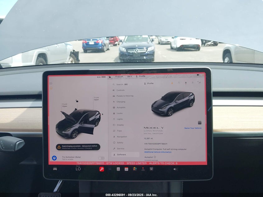 2023 Tesla Model Y Awd/Long Range Dual Motor All-Wheel Drive VIN: 7SAYGDEE8PF786011 Lot: 43296591