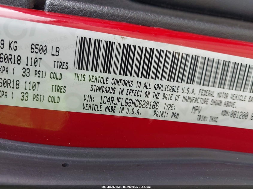 2017 JEEP GRAND CHEROKEE TRAILHAWK 4X4 - 1C4RJFLG6HC620166