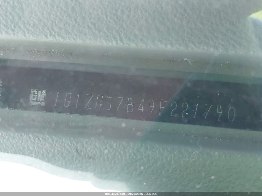 2009 Chevrolet Malibu Ls VIN: 1G1ZG57B49F221790 Lot: 43297439