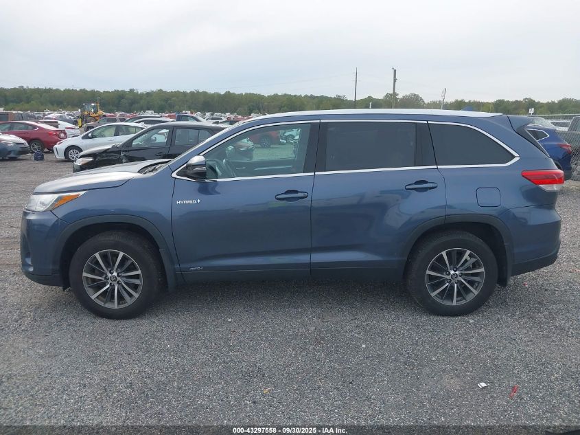2019 Toyota Highlander Hybrid Xle VIN: 5TDJGRFH8KS076275 Lot: 43297558