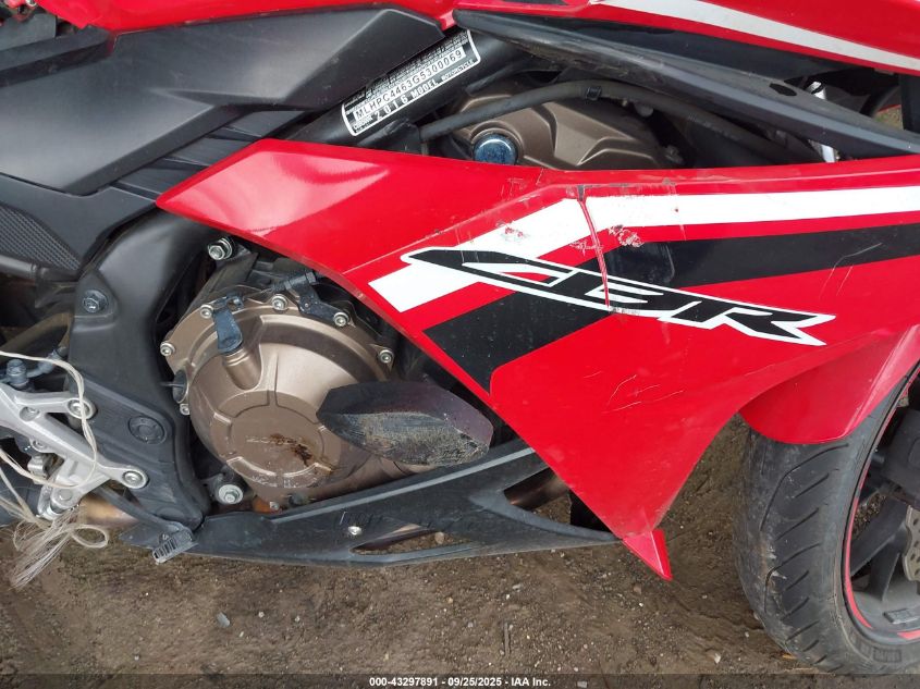 2016 Honda Cbr500 R VIN: MLHPC4463G5300069 Lot: 43297891