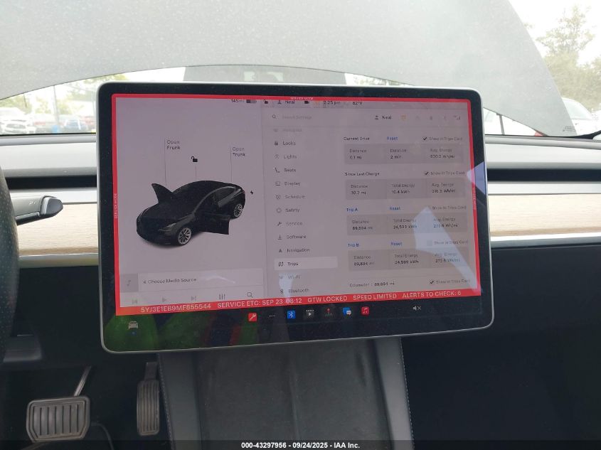 2021 Tesla Model 3 Long Range Dual Motor All-Wheel Drive VIN: 5YJ3E1EB9MF855544 Lot: 43297956