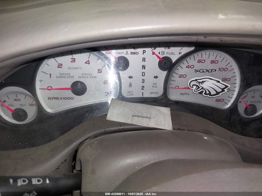 2005 Pontiac Bonneville Gxp VIN: 1G2HZ54Y65U166971 Lot: 43298011