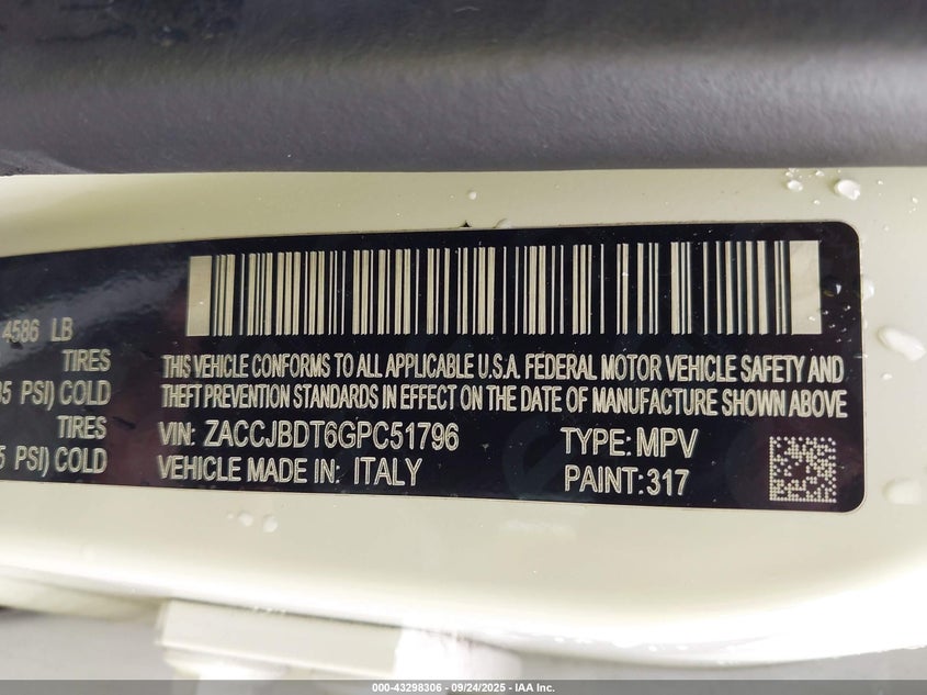 2016 JEEP RENEGADE LIMITED - ZACCJBDT6GPC51796