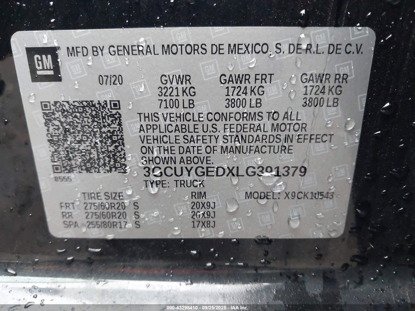 2020 CHEVROLET SILVERADO 1500 4WD  SHORT BED LTZ - 3GCUYGEDXLG391379