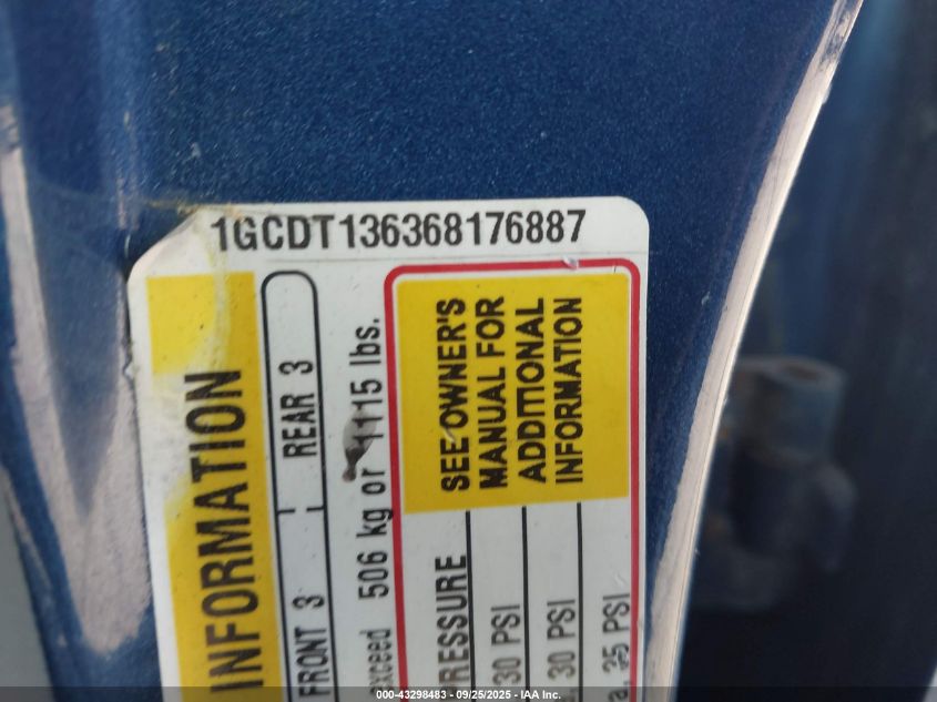 2006 Chevrolet Colorado Lt VIN: 1GCDT136368176887 Lot: 43298483