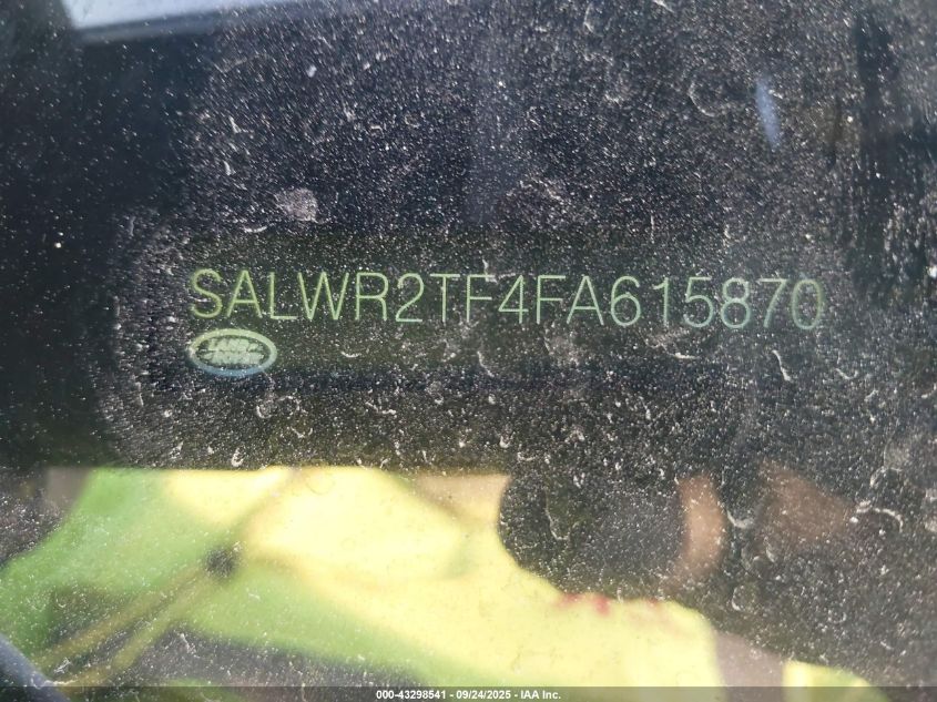 2015 Land Rover Range Rover Sport 5.0L V8 Supercharged VIN: SALWR2TF4FA615870 Lot: 43298541