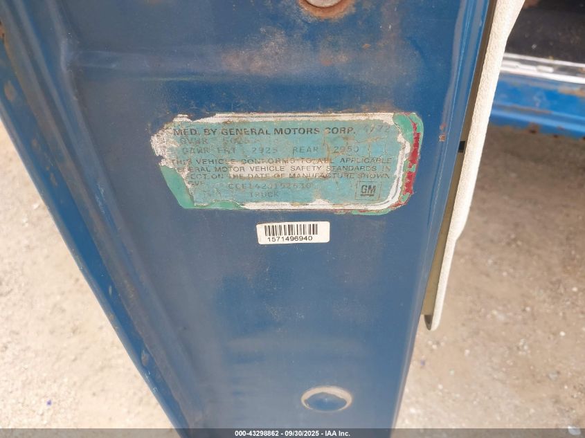 1972 Chevrolet Truck VIN: 0000CCE142J152630 Lot: 43298862