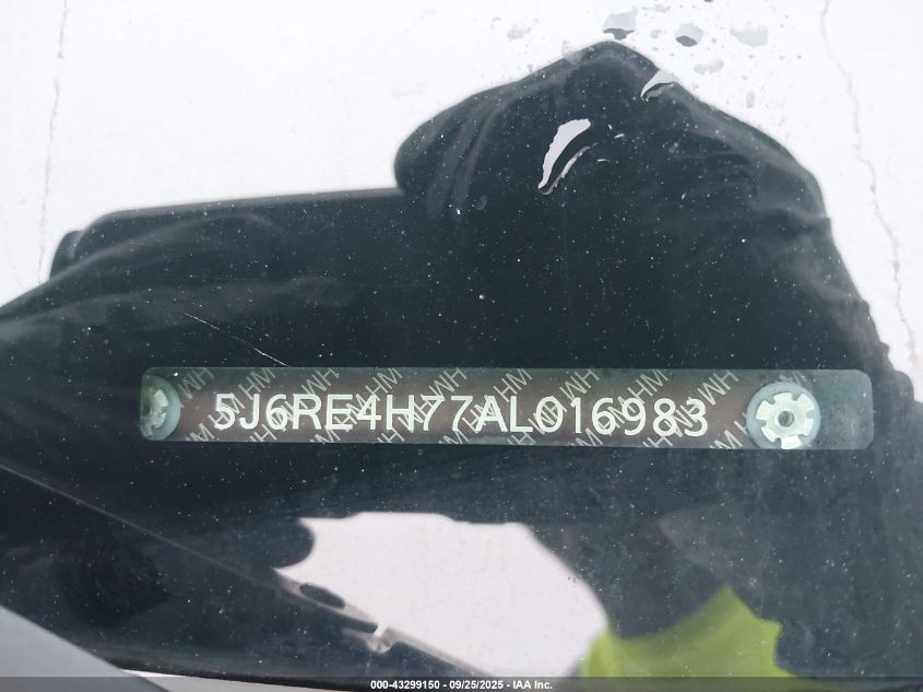 2010 Honda Cr-V Ex-L VIN: 5J6RE4H77AL016983 Lot: 43299150