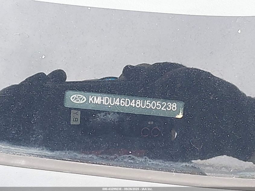 2008 Hyundai Elantra Gls/Se VIN: KMHDU46D48U505238 Lot: 43299238
