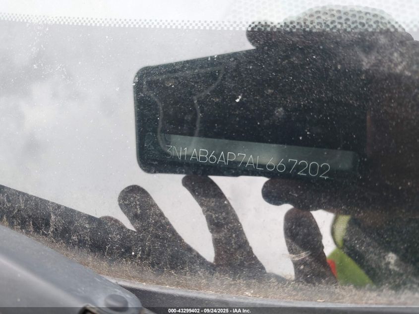 2010 Nissan Sentra 2.0S VIN: 3N1AB6AP7AL667202 Lot: 43299402