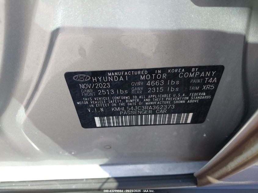 2024 Hyundai Sonata N Line VIN: KMHL54JC3RA362373 Lot: 43299564