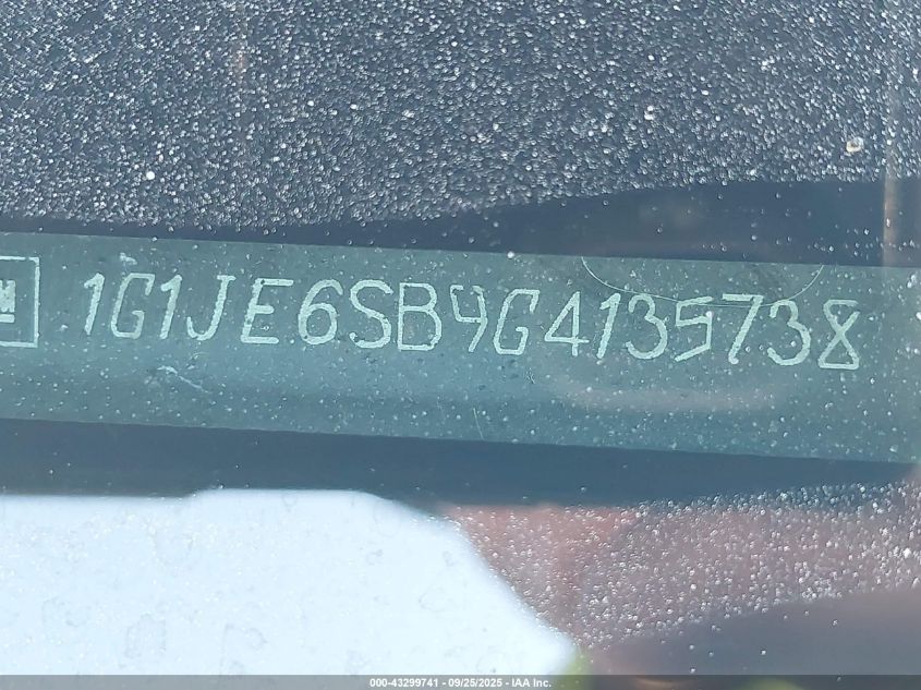 2016 Chevrolet Sonic Ltz Auto VIN: 1G1JE6SB9G4135738 Lot: 43299741