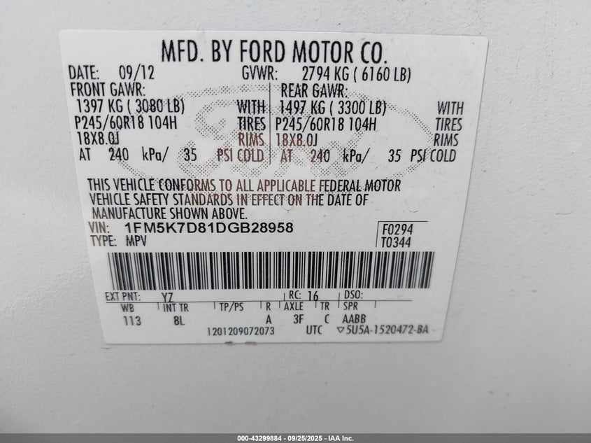 2013 FORD EXPLORER XLT - 1FM5K7D81DGB28958