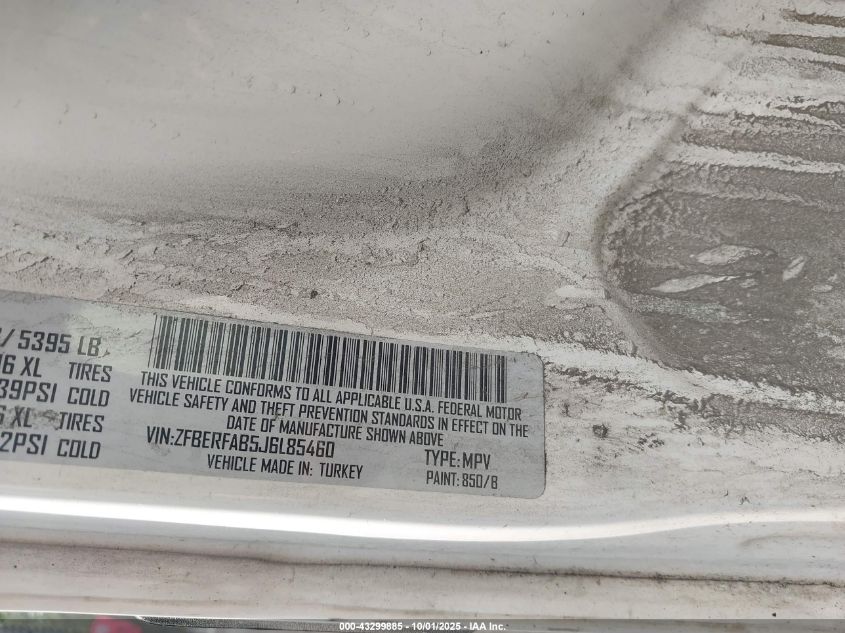 2018 Ram Promaster City Tradesman VIN: ZFBERFAB5J6L85460 Lot: 43299885