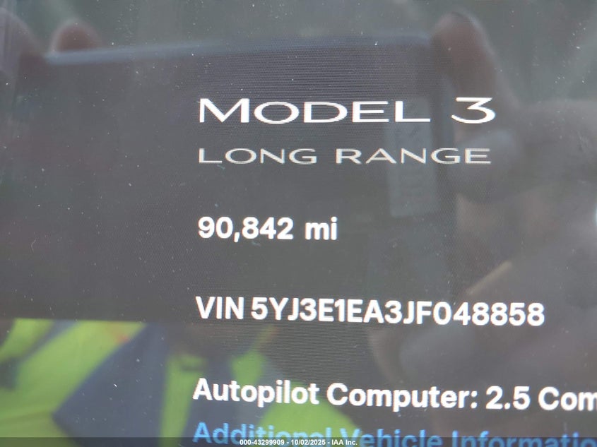2018 Tesla Model 3 VIN: 5YJ3E1EA3JF048858 Lot: 43299909