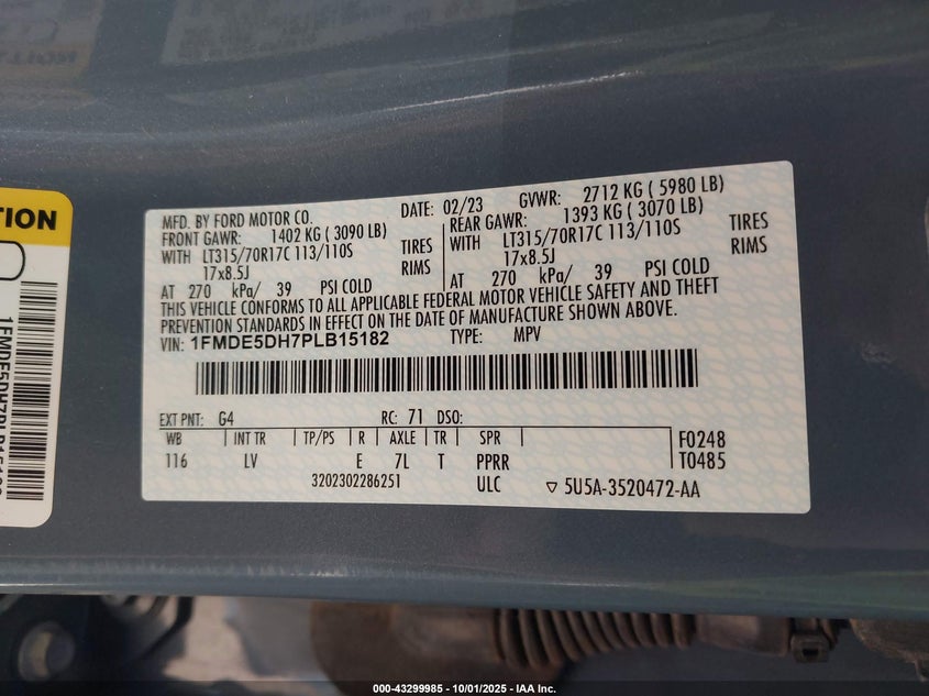 2023 FORD BRONCO - 1FMDE5DH7PLB15182