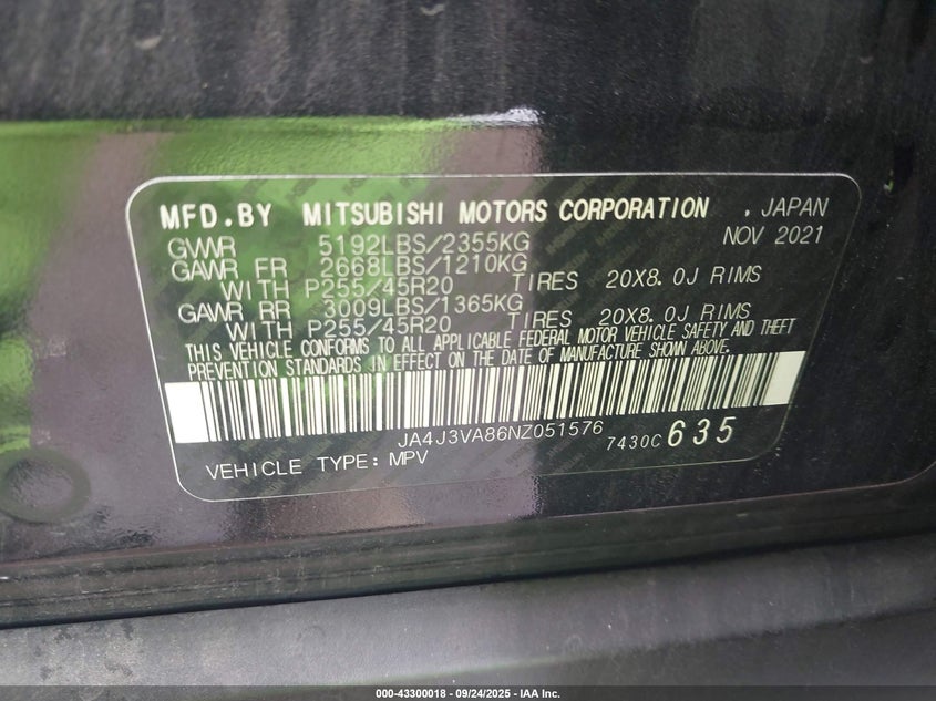 2022 MITSUBISHI OUTLANDER SEL 2.5 2WD/SEL SPECIAL EDITION 2WD - JA4J3VA86NZ051576