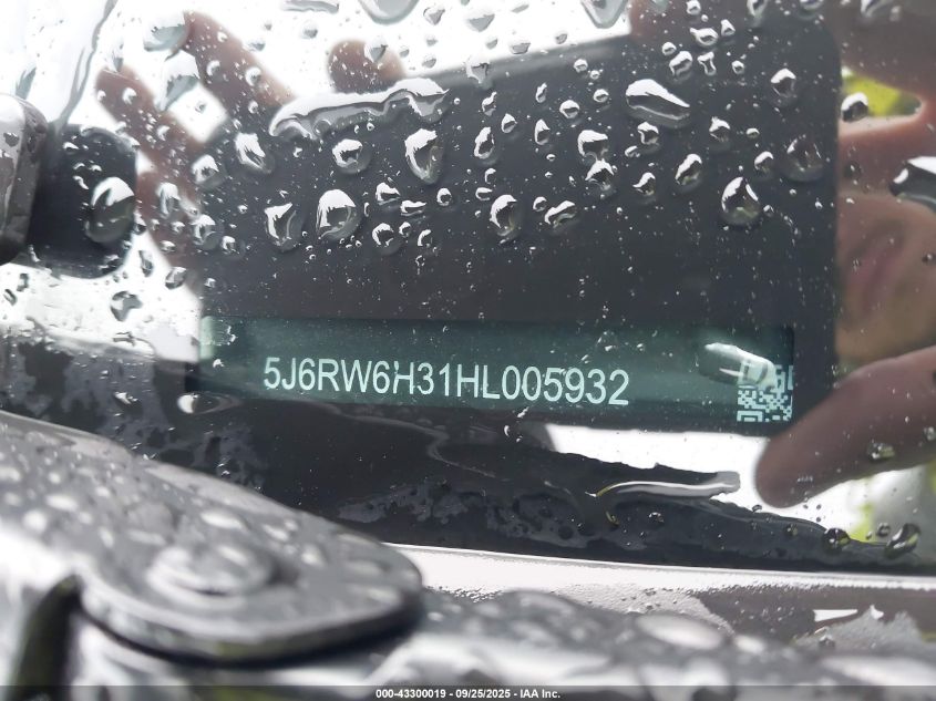 2017 Honda Cr-V Lx VIN: 5J6RW6H31HL005932 Lot: 43300019