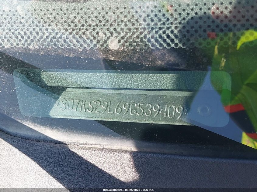 2009 Dodge Ram 2500 Laramie VIN: 3D7KS29L69G539409 Lot: 43300224