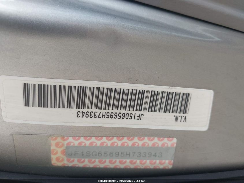 2005 Subaru Forester 2.5Xs VIN: JF1SG65695H733943 Lot: 43300303