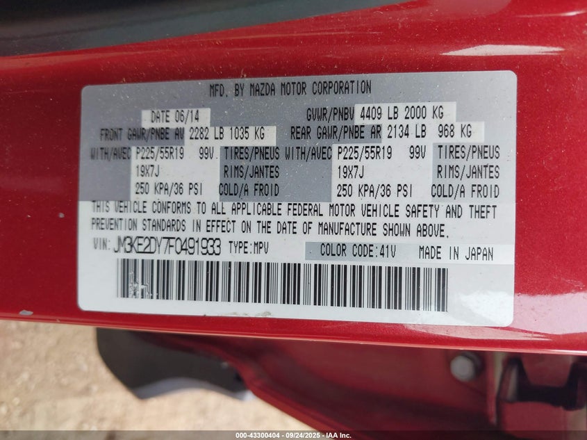 2015 MAZDA CX-5 GRAND TOURING - JM3KE2DY7F0491933