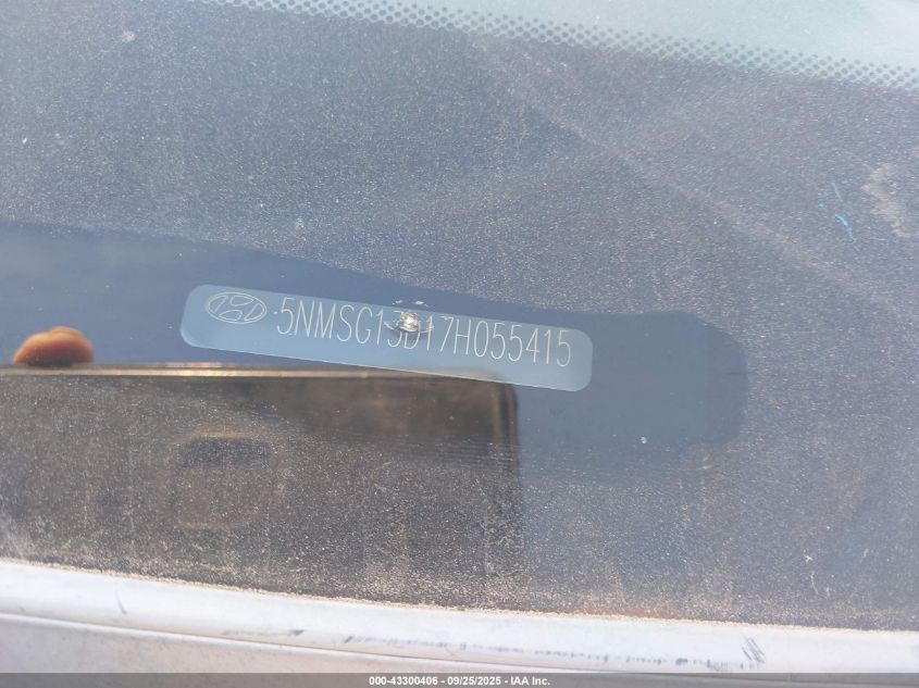 2007 Hyundai Santa Fe Gls VIN: 5NMSG13D17H055415 Lot: 43300406