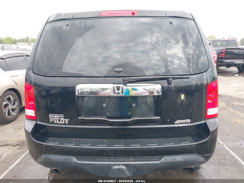 2012 Honda Pilot Ex-L VIN: 5FNYF4H67CB001525 Lot: 43300637