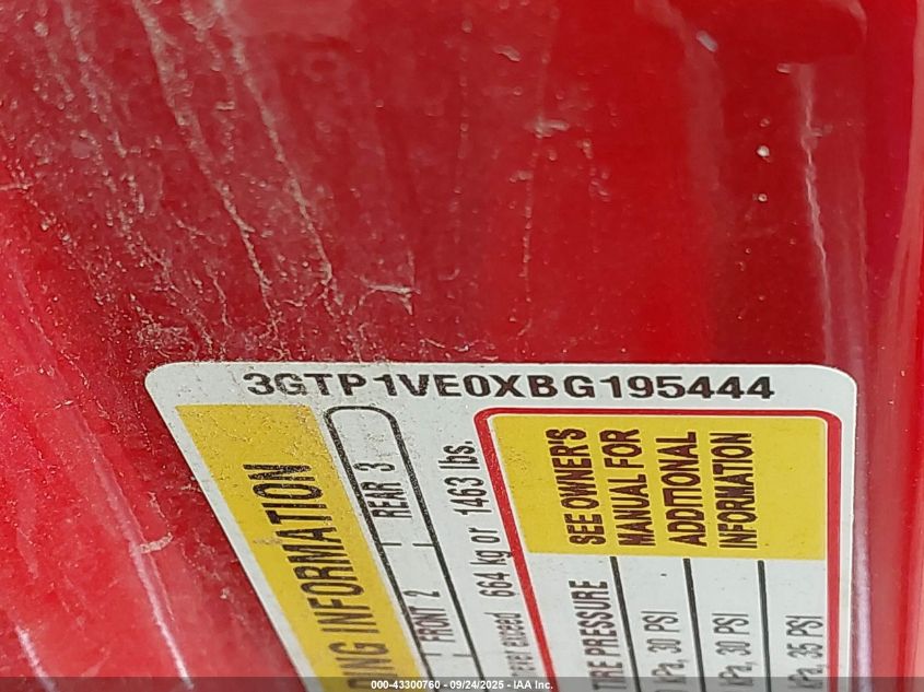2011 GMC Sierra 1500 Sle VIN: 3GTP1VE0XBG195444 Lot: 43300760