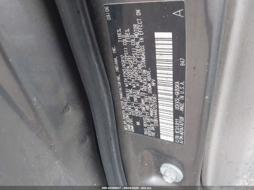 2007 Toyota Sequoia Sr5 V8 VIN: 5TDBT44A87S279361 Lot: 43300927