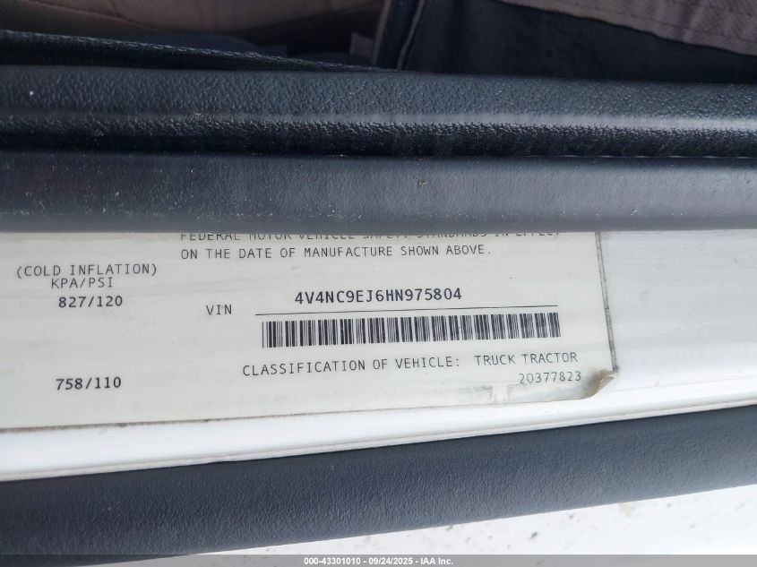 2017 Volvo Vnl VIN: 4V4NC9EJ6HN975804 Lot: 43301010