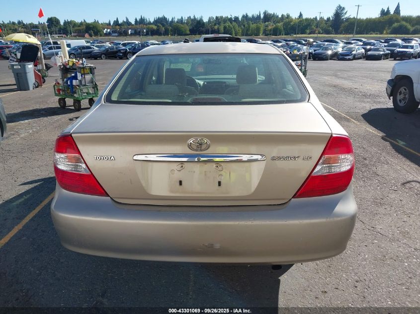 2003 Toyota Camry Le VIN: JTDBE32KX30152382 Lot: 43301069