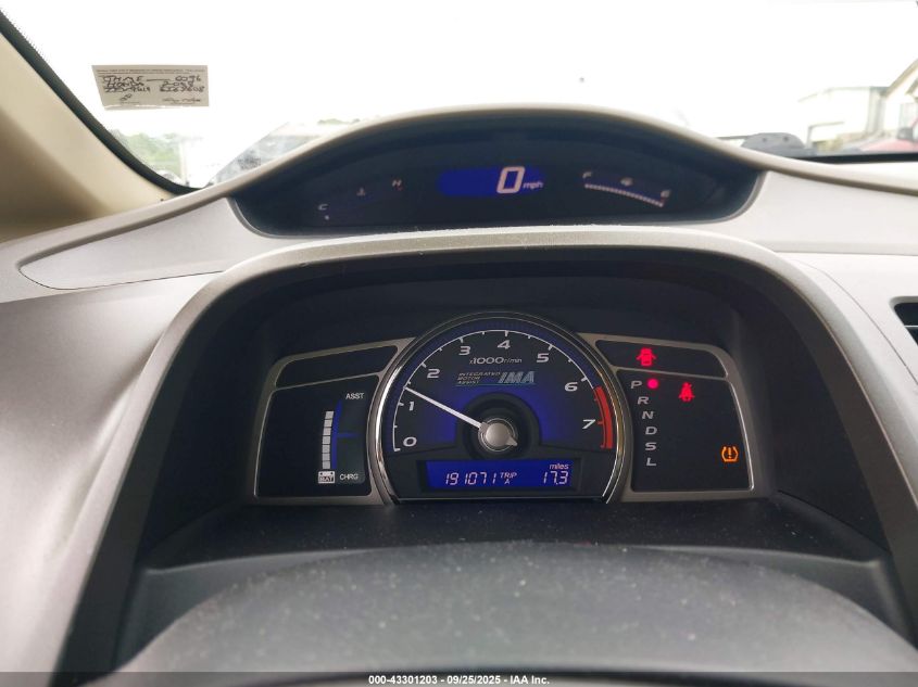 2008 Honda Civic Hybrid VIN: JHMFA36278S016096 Lot: 43301203